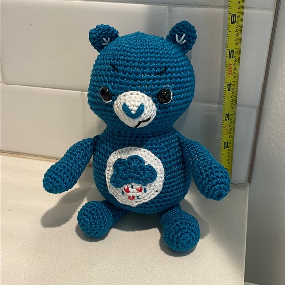 Care Bears Grumpy Bear Handcrafted Crochet Amigurumi Stuffed Toy 80s Nostalgia - Picture 9 of 10